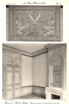 Plansza numer 27 - Panel dekoracyjny i widok ogólny małego salonu.19 Hotel de Soubise