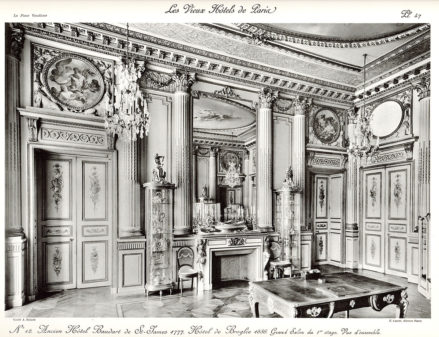 Plansza numer 47 - Dawny Hotel Baudart de St-James 1777. Hotel de Broglie 1886. Wielki salon na pierwszym piętrze. Widok ogólny.