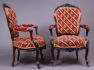 sofa, para foteli, cztery krzesła, masyw palisander, snycerka, poł. XIX w.