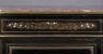 konstrukcja mahoniowa, markieteria z blachy mosiężnej i kości, okucia mosiężne, blat marmurowy, ok. 1900r.
