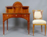 veneered with mahogany, marquetry of various woods, brass fittings,