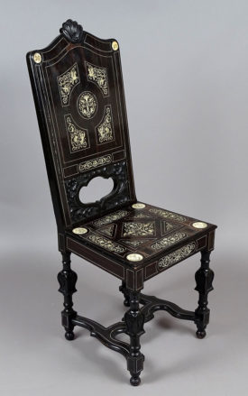 veneered with ebony, woodcarving, marquetry of bone, 2nd half of 19th century.