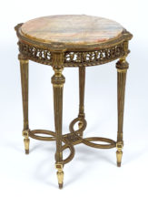 polychrome, gildings, carving, marble top, late 19thC
