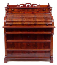 veneered with mahogany, woodcarving, mid-century 19thC