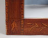 kleiny mahoniowe, intarsje z różnych gatunków drewna, żyłki, na szybie malatura wykonana techniką Grisaille, tafla lustra dwu-elementowa, ok. 1810r.