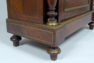 oak, birch and rosewood veneers, brass and mother-of-pearl inlay, woodcarving, marble top, late 19thC