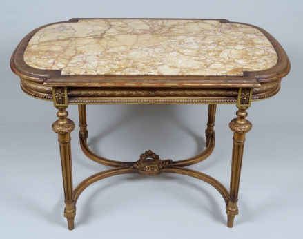 wooden construction with polychrome, marble top, woodcarving, early 20thC