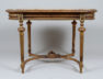 wooden construction with polychrome, marble top, woodcarving, early 20thC