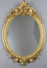 polychrome, gilding, original mirror surface, late 19th century.