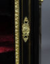 veneered with ebony and mahogany, brass and gilded bronze, marble top