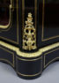 veneered with ebony and mahogany, brass and gilded bronze, marble top