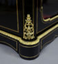 veneered with ebony and mahogany, brass and gilded bronze, marble top