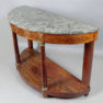 veneered with mahogany, brass, marble top, mid-19thC