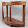 veneered with mahogany, brass, marble top, mid-19thC