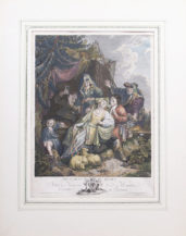 ręcznie kolorowany miedzioryt, B.L.HENRIQUEZ 1768r.