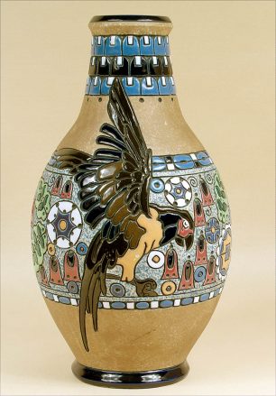 Partly glassed ceramic, enamels, Czecho-Slowakia, 1918-1939.