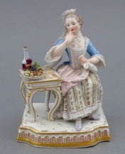 Figurka z serii "Alegoria pięciu zmysłów - smak", Miśnia porcelana, Miśnia II poł. XIX w.
