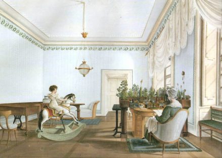 Księżniczka Josefina Schwarzenberg i jej syn Karel w salonie, 1828-1829r.