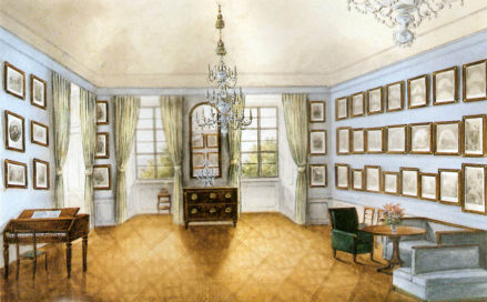 Salon Cernin, prawdopodobnie na zamku w Petrohradě, około 1835r.
