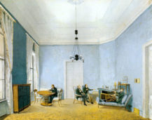 Męski salon Kinskych na zamku w Kostelec nad Orlicí, 1837r.