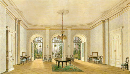 Salon w pałacu rodziny Buquoy w Nové Hrady, 1849r.