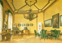 Salon - pracownia w domku myśliwskim w Žofín należącym do rodziny Buquoy, prawdopodobnie 1852-1855r.