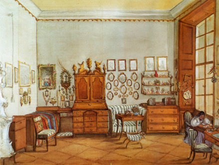 Pokój rodziny Sylva-Tarouccu na Zamku w Cechy pod Kosirem, około 1860-1870r.