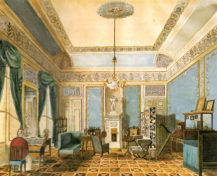 Księżniczka Kristina Clary-Aldringen, w swoim salonie w pałacu Clary-Aldringen w Wiedniu, prawdopodobnie około 1820r.