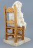 alabaster, polychrome wooden chair, early 20thC, sig. G.Gambogi