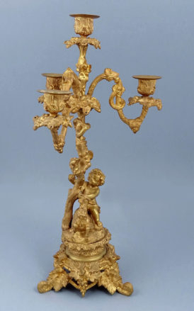 Gilded bronze, partly polished, late 19th century.