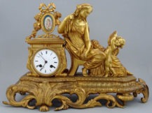 Zegar kominkowy z Afrodytą i Amorem