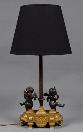 Lampa stołowa z amorami w stylu Napoleona III